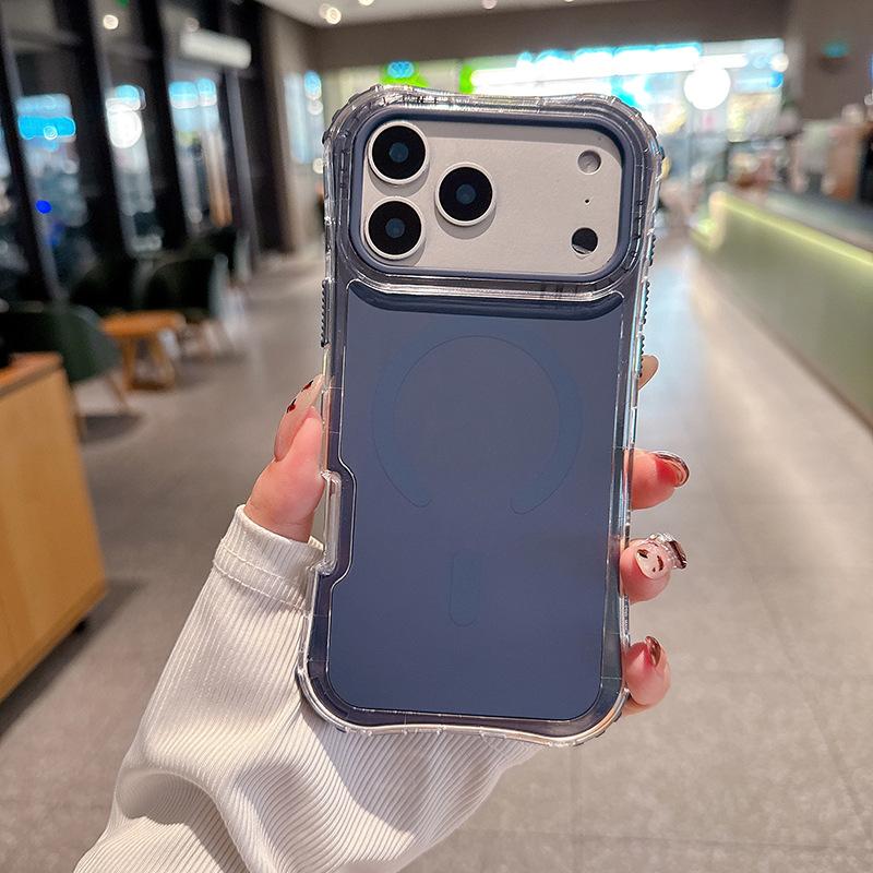 For IP17promax Magnetic Waist Beautiful Solid Color Skin Feel TPU Three-in-one Mobile Phone Case for Apple 17 Mobile Phone Case