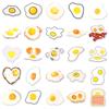 50 Egg Stickers: Cartoon Food Graffiti, Waterproof Fried Egg Decor for Refrigerator, Lunch Box, Diary