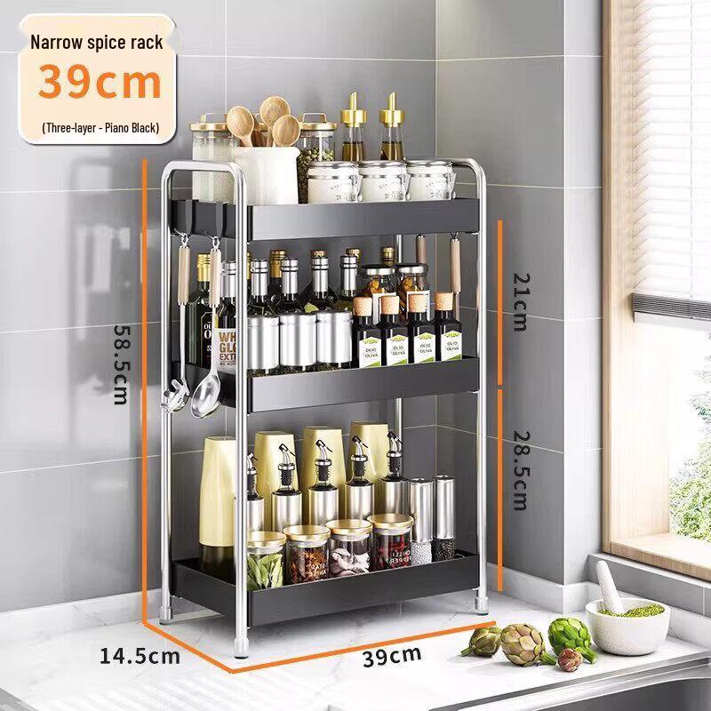 Multifunctional Bamboo Kitchen Countertop Spice Rack