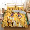 Egyptian Print Duvet Cover Set,3D Ancient Egypt Tribe Decor Comforter Cover Set for Adult Women King Size Polyester Bedding Set7