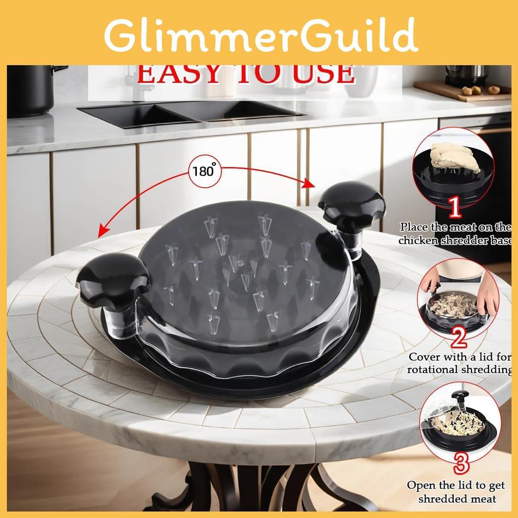 Multifunction Chicken Breast Shredder With Transparent Cover For Food Prep And Meat Separation
