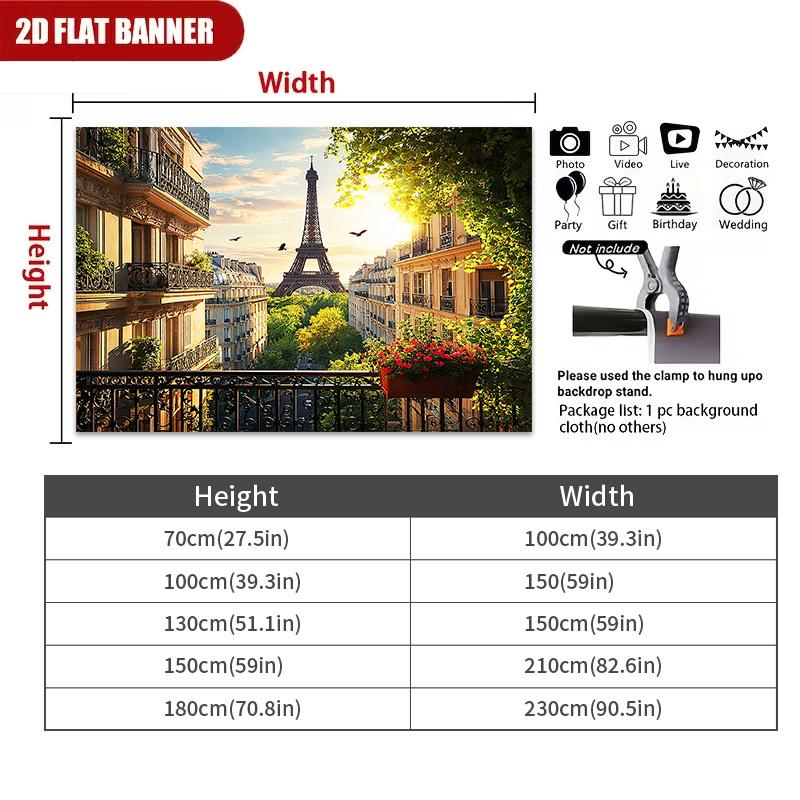 Romantic Paris Eiffel Tower Tapestry Wall Hanging French City View Decor Polyester Art for Living Room Bedroom Home Decor