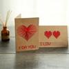 Valentine's Day Diy Handmade Loving Heart Card Birthday Gifts Message Cards with Envelopes Ropes