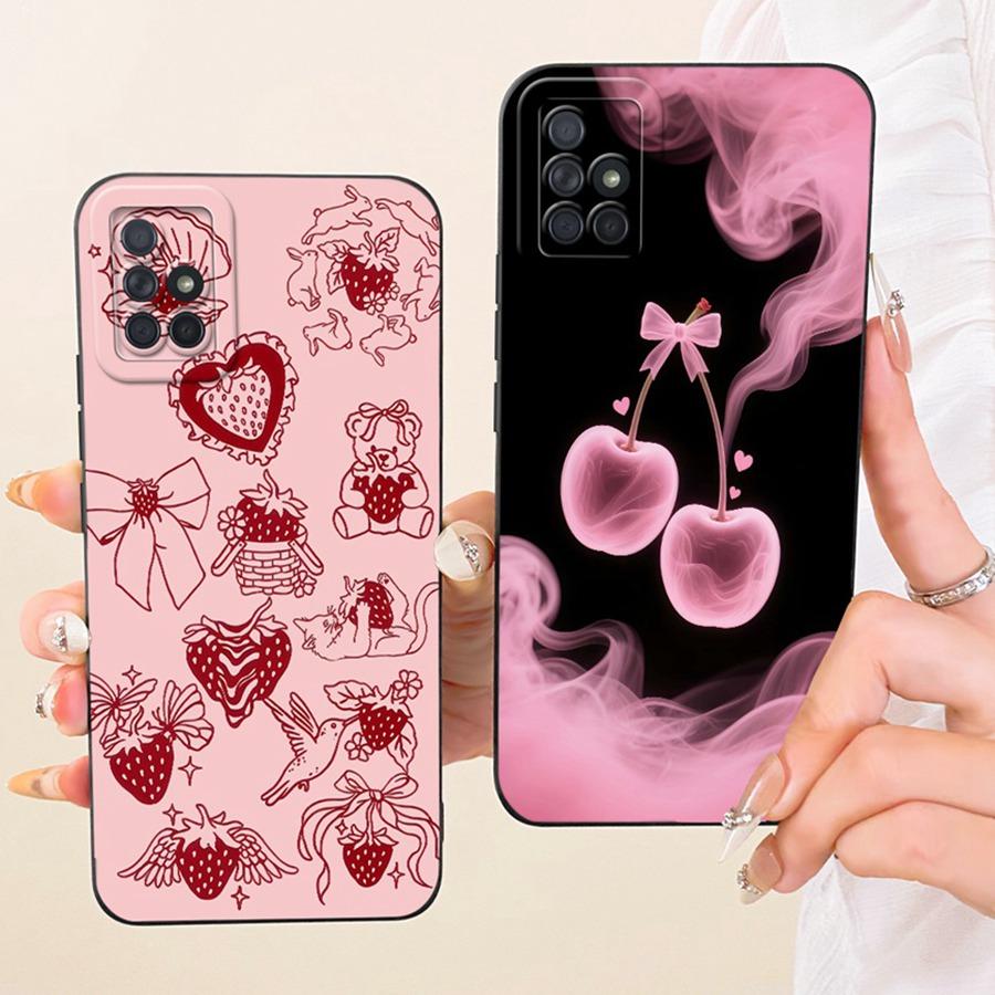Case For Samsung A31 Galaxy A71 Phone Cover for Samsung A315F A715F A 71 Soft Silicone Bow Painted Flower Phone Funda