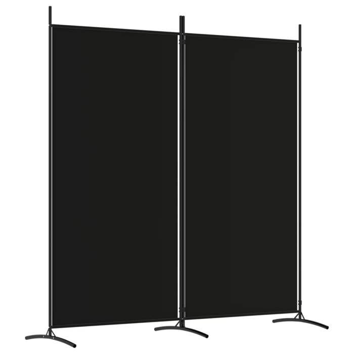 VidaXL Cloison de Séparation 2 Panneaux Séparateur de Pièce Pliable Diviseur Écran d'Intimité Paravent Décoration Salon Noir 350261