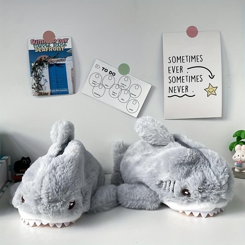 Pencil Pouch, Plush Cartoon Shark Pencil Case, Large Capacity Bag, Zipper Cute Pen Holder for School Office Home