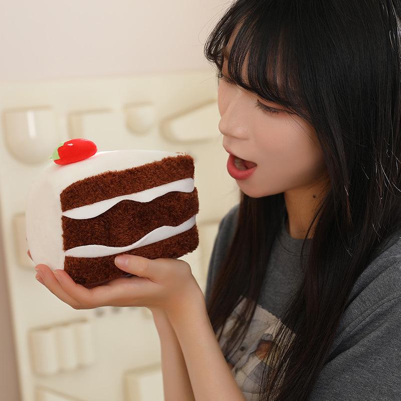 Cartoon Simulation Toast Butter Chocolate Chip Cookies Strawberry Cake Doll Dessert Plush Toy Doll Gift