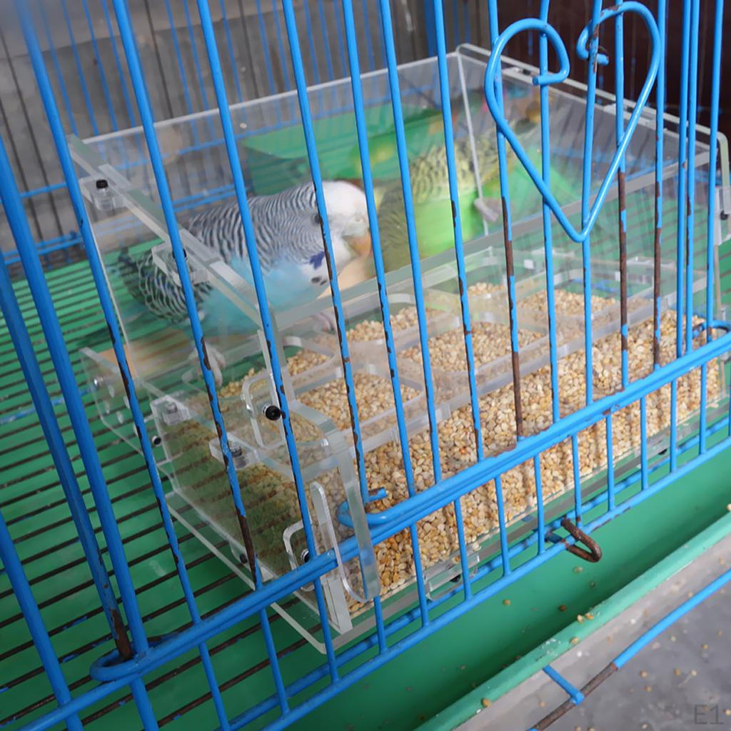 Domácí mazlíček bez nepořádku Ptačí krmítko Papouščí klec namontovaná pro andulku kanárskou Korela Finch
