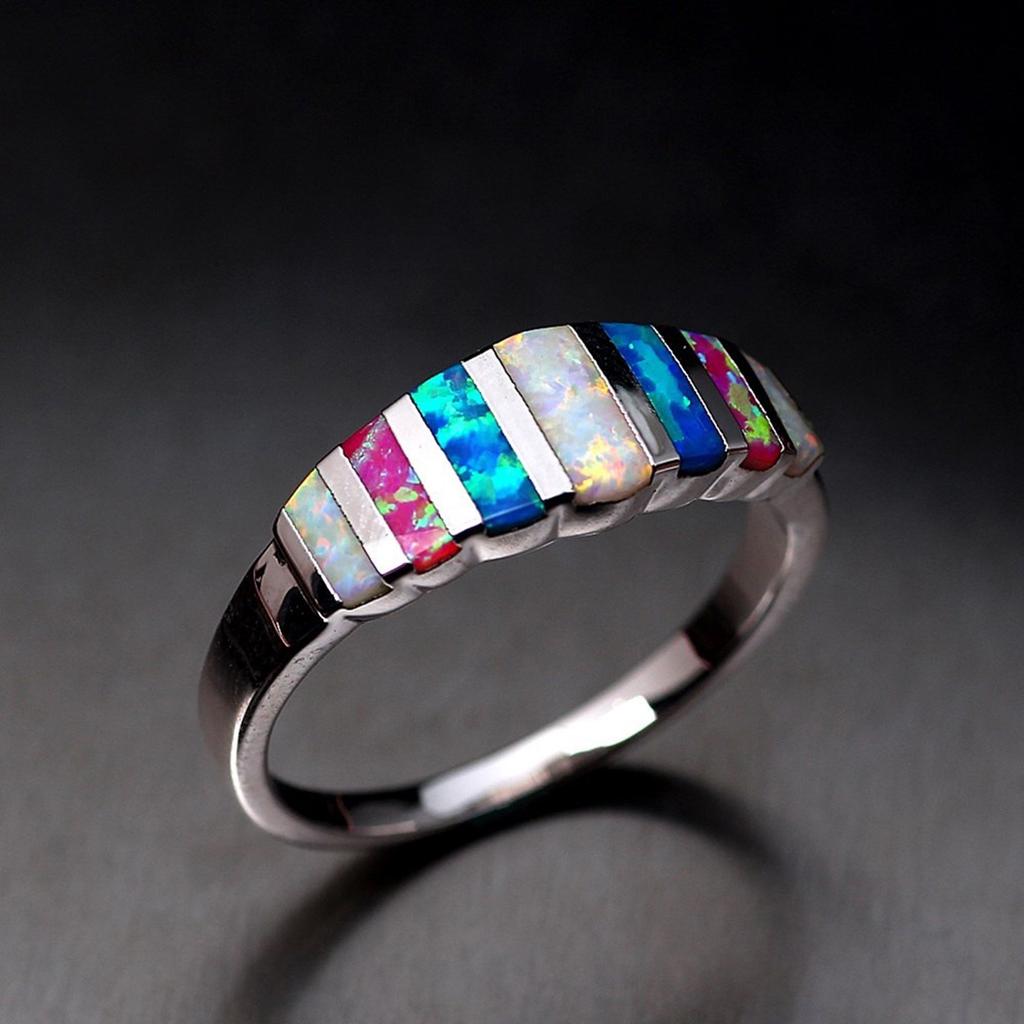925 Argent Anneaux De Mariage Femmes Bijoux élégant Aquamarine ring Taille 6-10