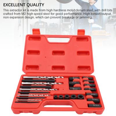 High Hardness Steel Easy Out Broken Bolt Extractor Kit Screw Extractor Set with Storage Case Damaged Screw Extractor Set