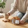Thicken Wood Trivets Two-Tone Color Pot Holders Cup Mat Heat Resistant Mat  Dining Table