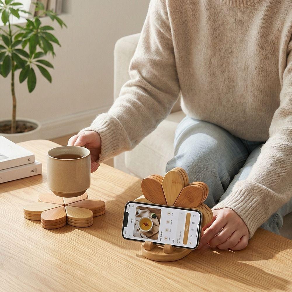 Decorative Wood Trivets Thicken Pot Holders Eco-Friendly Pot Holder Dining Table