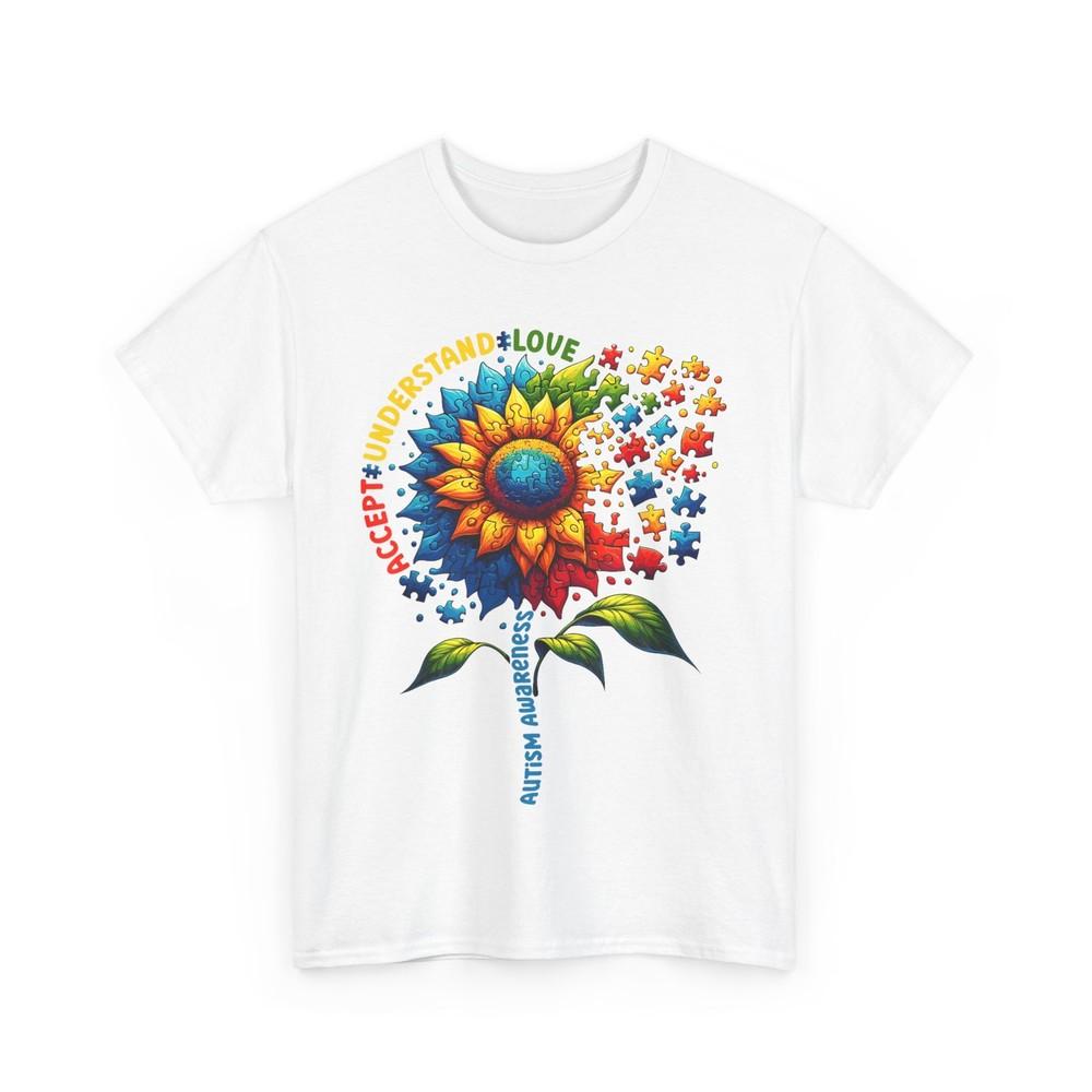

Autism Awareness Shirt, Sunflower Puzzle Pieces Women Men Cute T-shirt 4XL