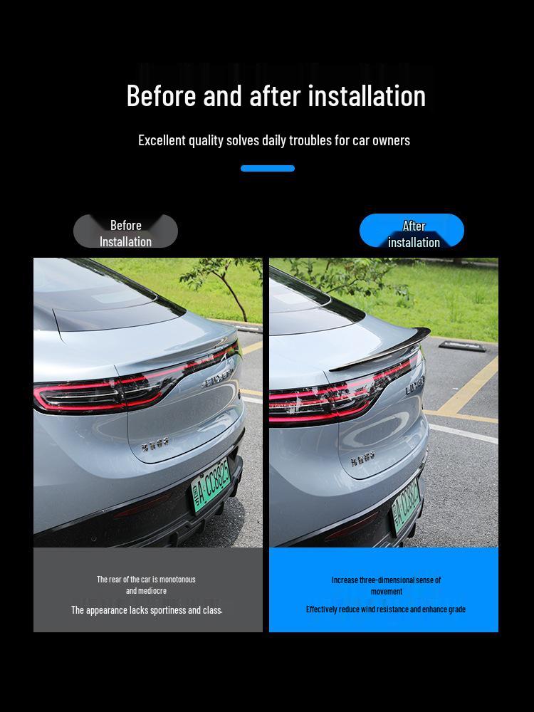 Punch-Free Rear Spoiler for Chery S7 Sports: Trunk Wing, High-End Carbon Fiber Texture.