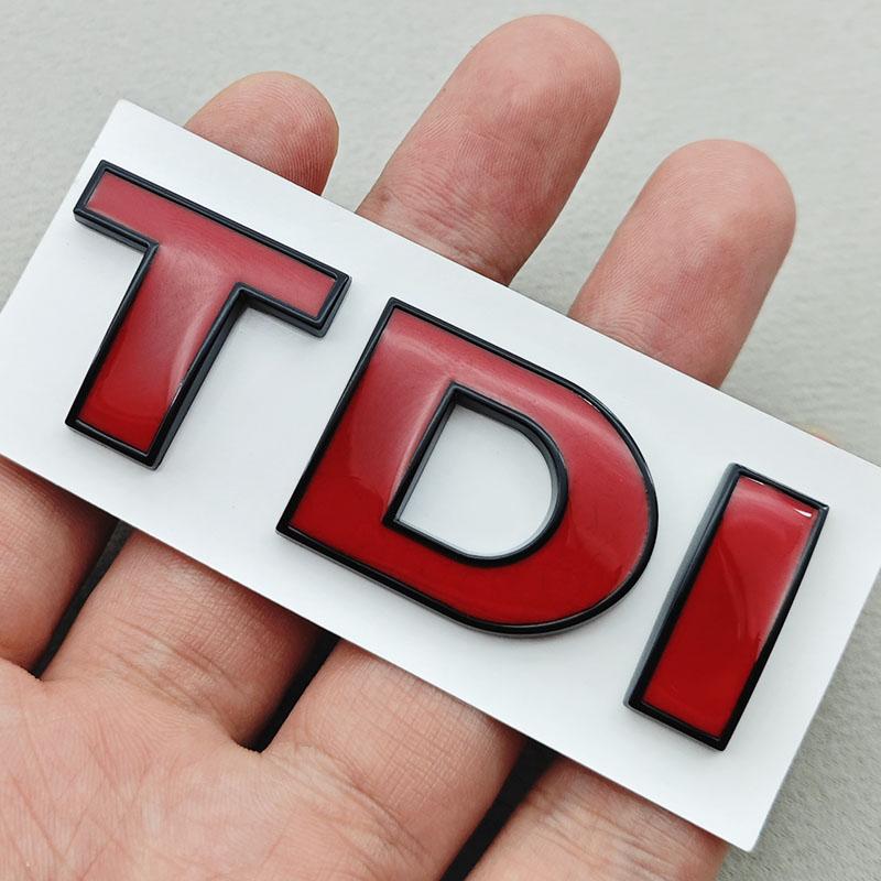 3D ABS Black Red Logo TDI Emblem Car Rear Trunk Badge for VW TDI Letters Sticker Accessories zd1