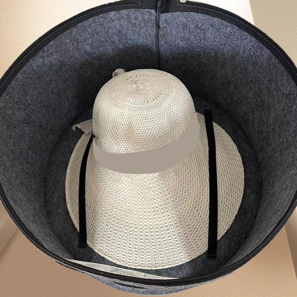Outdoors Travel Storage Bucket Collapsible Dustproof Half Transparent Large Capacity Portable Felt Hat Storage Case For Home