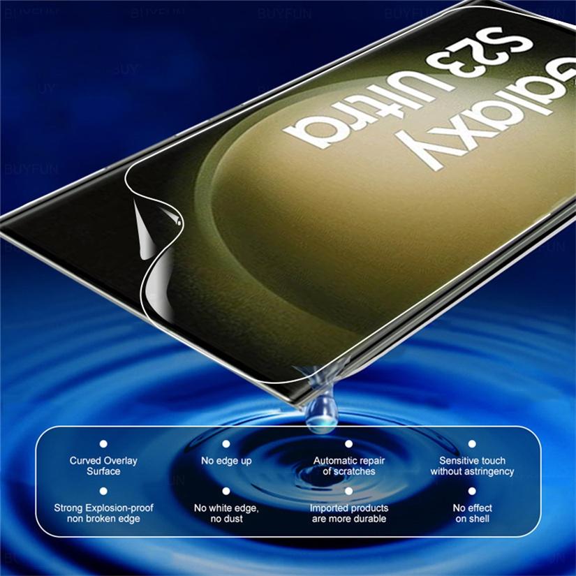 Easy Installation Hydrogel Film For Samsung Galaxy S25 S24 S23 Ultra S22 S21 Plus Note 20 Ultra Full Cover Screen Protector