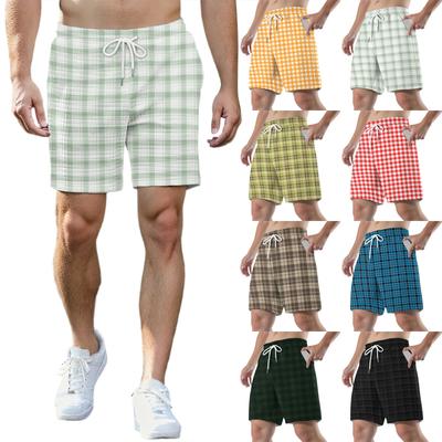 Men's Fashion Printed Sports Shorts Elastic Waistband Pocket Gym Shorts