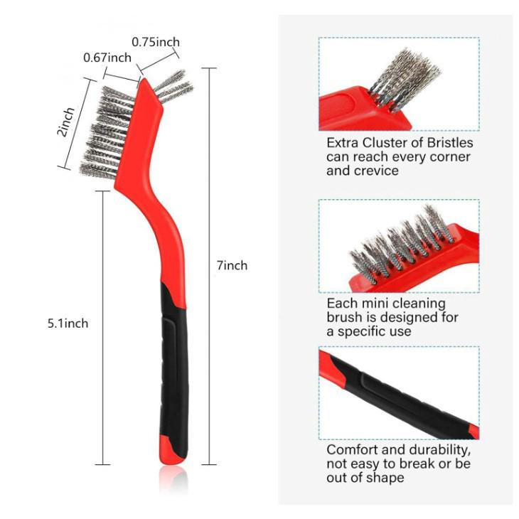 Hot-Selling Kitchen Cleaning Brush Set: Nylon, Brass, Stainless Steel Bristles