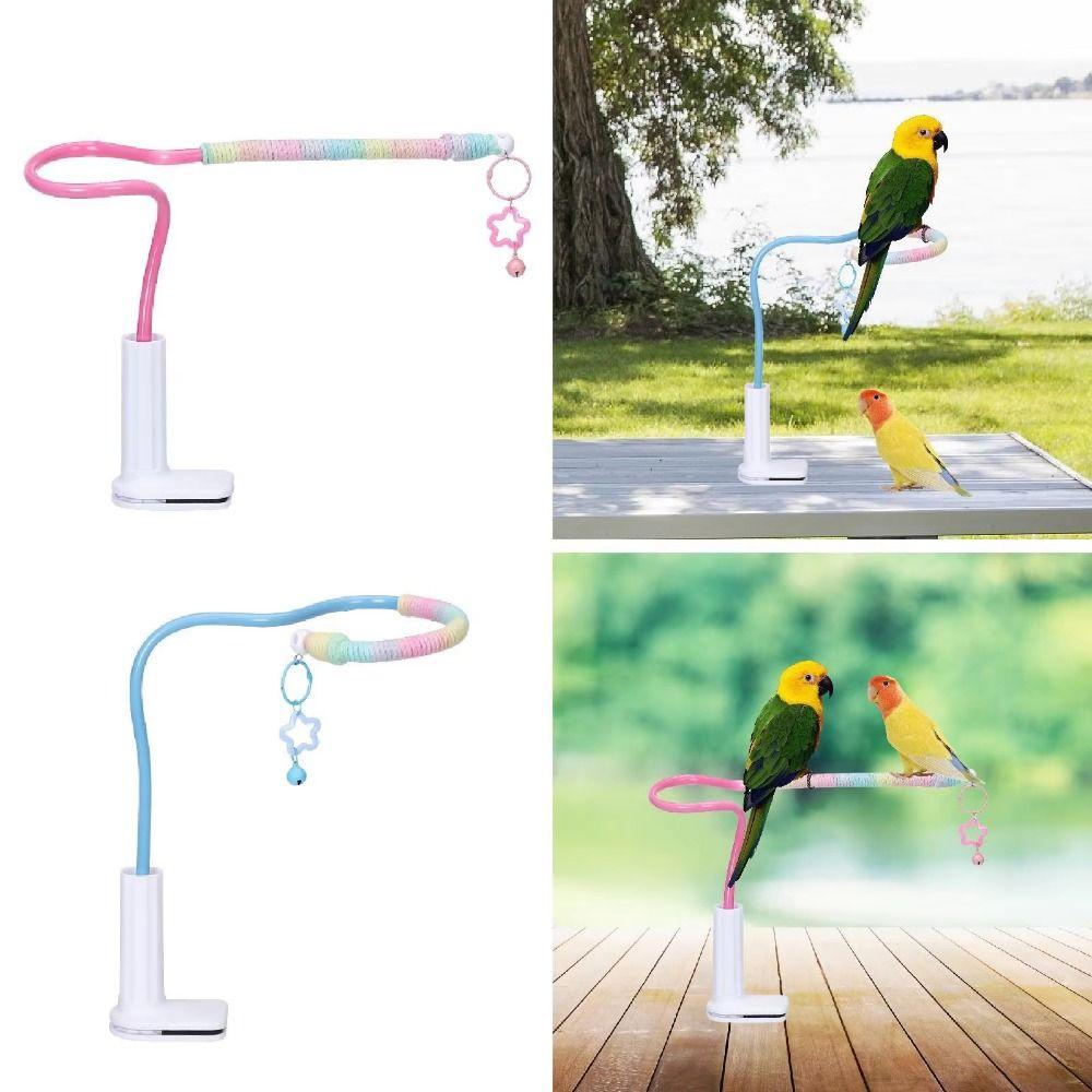 Non-Slip Bird Perch Stand Stable Paw Grinding Sticks Portable Parrot Standing Pole Parakeet Cage