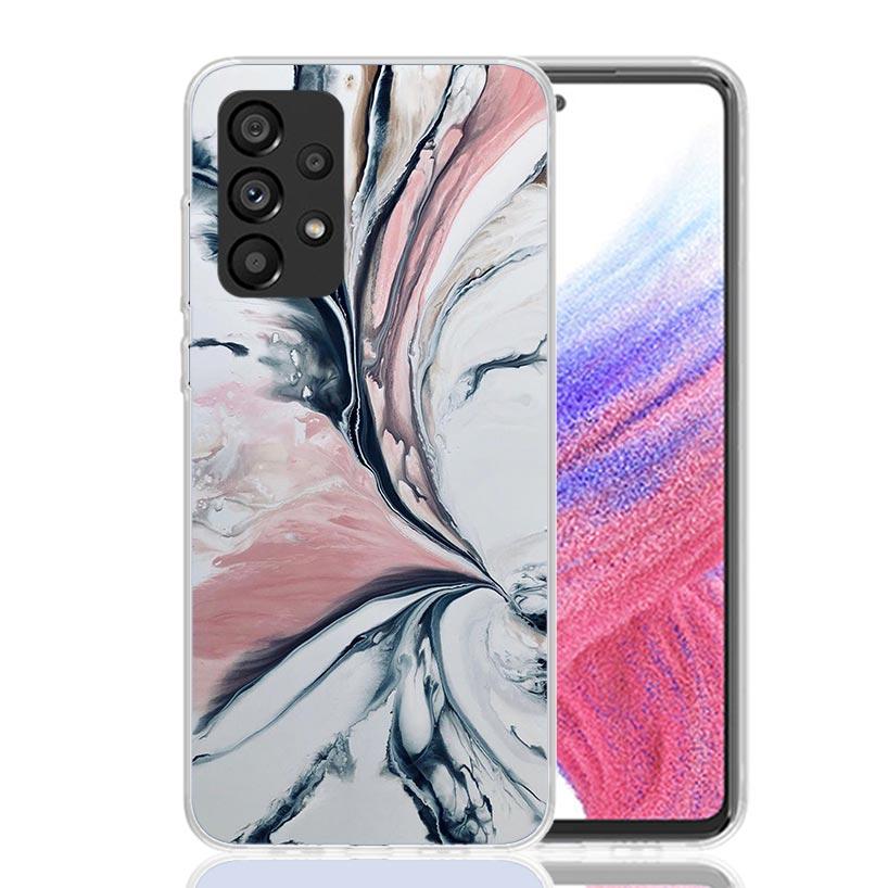 Fashion Gold Pink Geometric Marble Case Phone Cover for Samsung Galaxy A17 A16 A15 A14 A13 A56 A55 A54 A53 A36 A35 A34 A33 A26 A