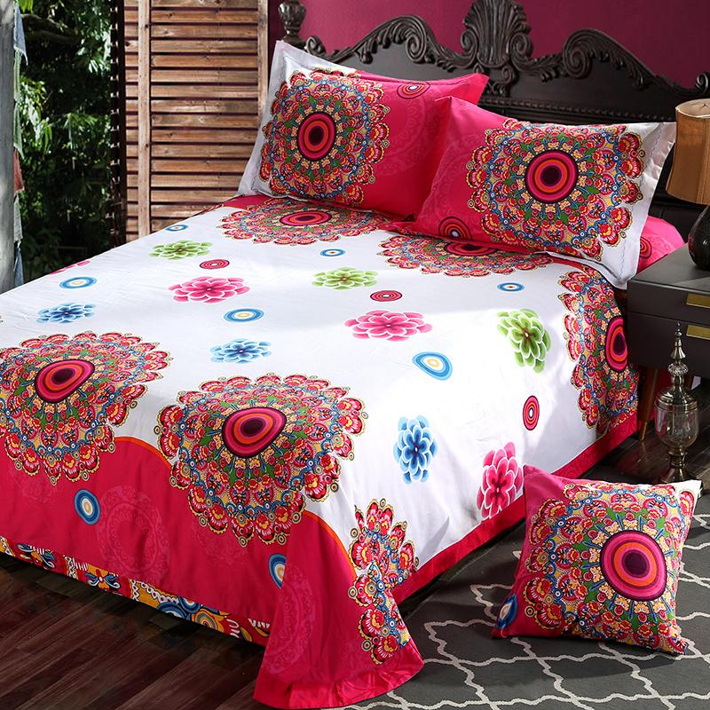 Thickened Four-piece Home Textile Set with Ethnic Pattern Bed Sheets and Quilt Covers