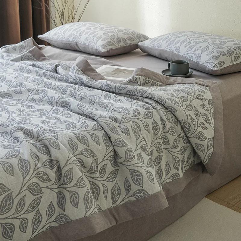 

Pastoral Printed Three-Layer Yarn Summer Quilt Luxury 100% Cotton Air Conditioner Thin Comforter Baby Grade Soft Bedspread 150x200cm Only quilt