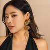 Orecchini Pendenti con Fiori a Petali Grandi Color Oro Esagerato per Donne Classici in Metallo Lunghi Pendenti Piercing Accessori Y2K Nuovo