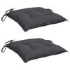 VidaXL Set of 2 Chair Cushions, Seat Pad with Tie Strings, Waterproof Outdoor Cushion, Anthracite 361507