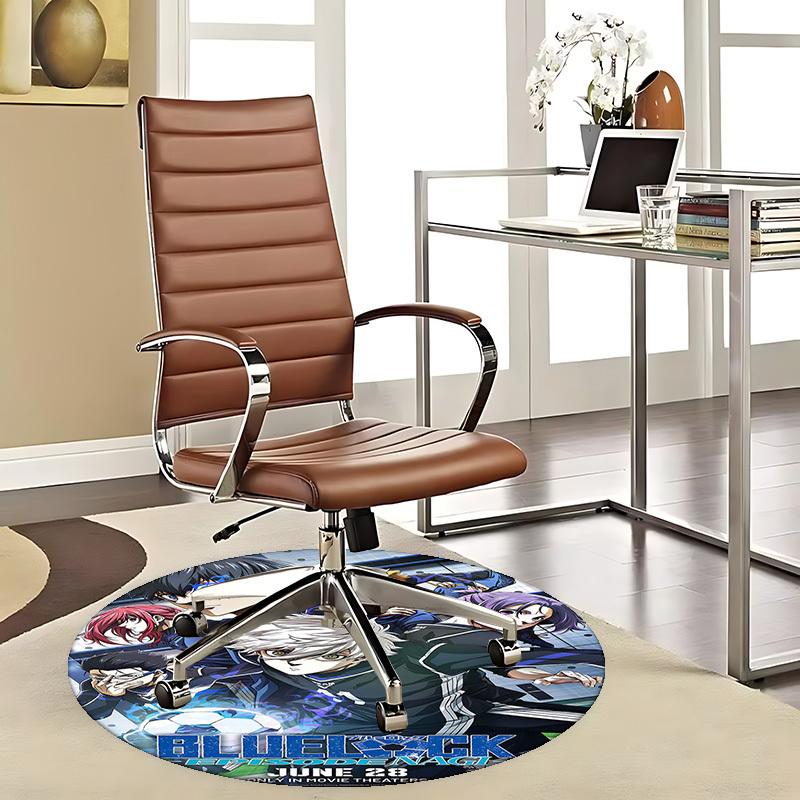 1pc Blue Lock Episode Nagi Anime Design Round Carpet - Office Chair Mat, Anti-Slip Rug for Home Decor, Living Room, Bedroom