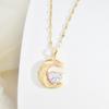 Love Moon Necklace Female Simple High Versatile Temperament Zircon Pendant Delicate Clavicle Chain