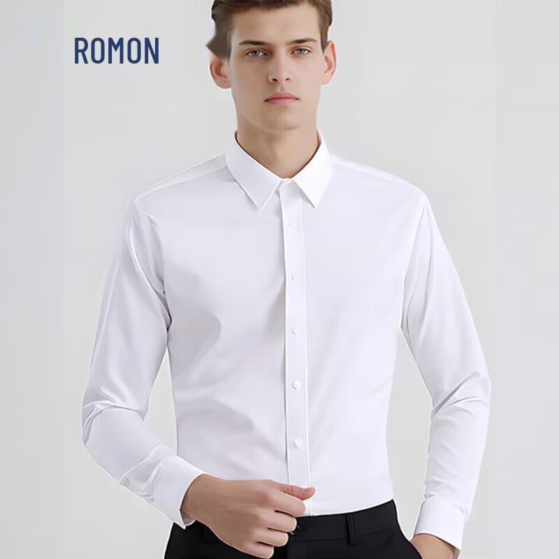 ROMON Men's Business Formal Long-Sleeve Shirt