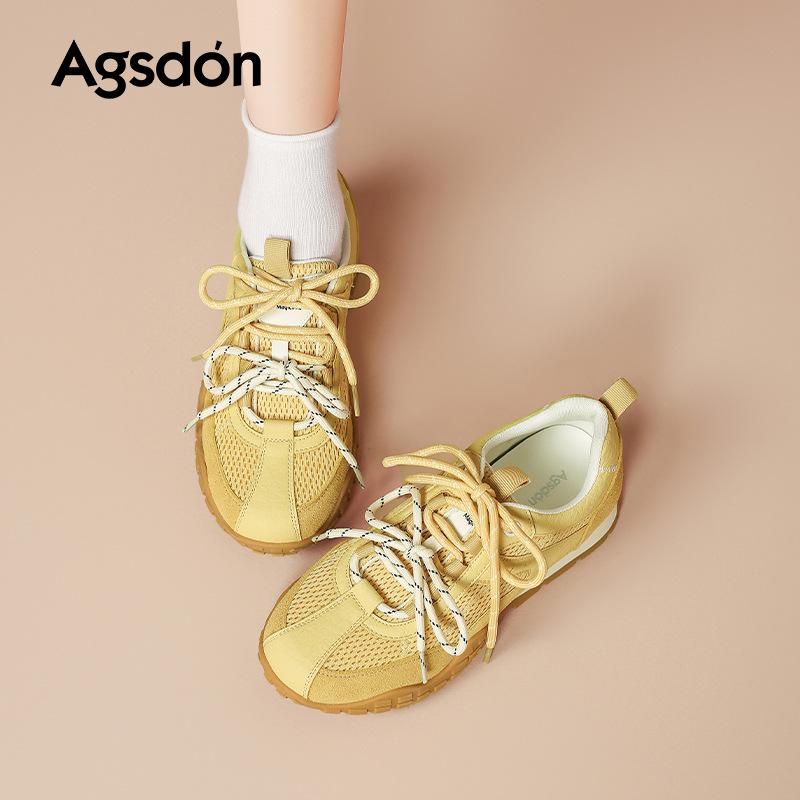 Augustine platform German training shoes women's 2025 new summer retro mesh yellow casual shoes Forrest Gump sports shoes