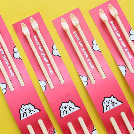 Cute Palm Chopsticks for Kids Beginners Practical Baby Eating Chopstick Learning Training Helper for Improving Hand-eye Coordination