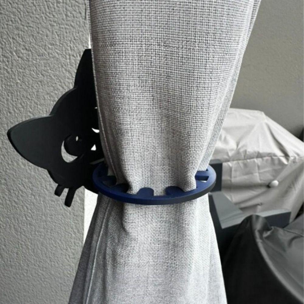 1 Pair Fashion Curtain Tieback Creative Curtain Buckle Ornament Black Cat Curtain Straps  Decoration