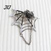 Women Gothic Jewelry Spider Web Brooch for Halloween, Sparkling Rhinestone Lapel Spooky Pin Pin, Holiday Clothing Accessory Men