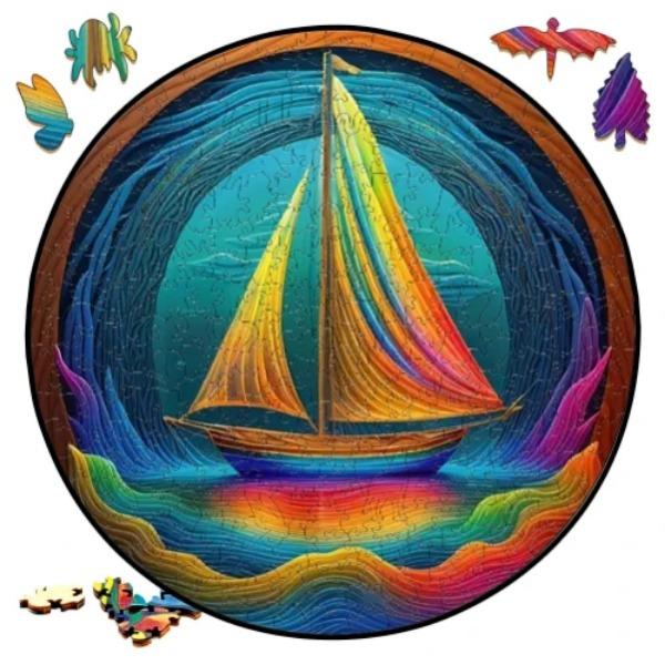 Earth Scenery Round Wooden Puzzle Art Unique Shaped Pieces Wooden Toys for Adults Perfect Christmas birthday Landscaping Gift