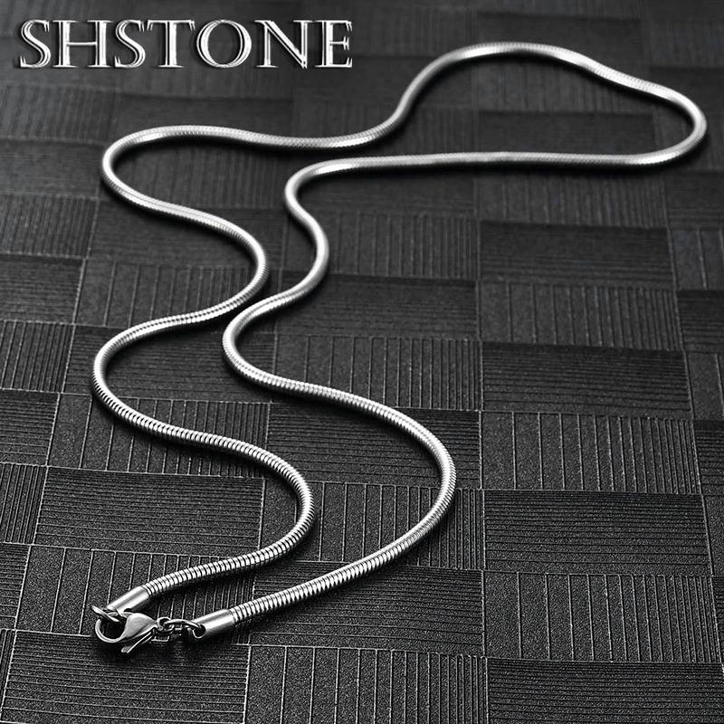 925 Silver Width 1mm/2mm/3mm Round Snake Chain Fashion 40-75cm Silver Necklace For Women Man Jewelry Party Gifts 16 inches 40 cm&2mm