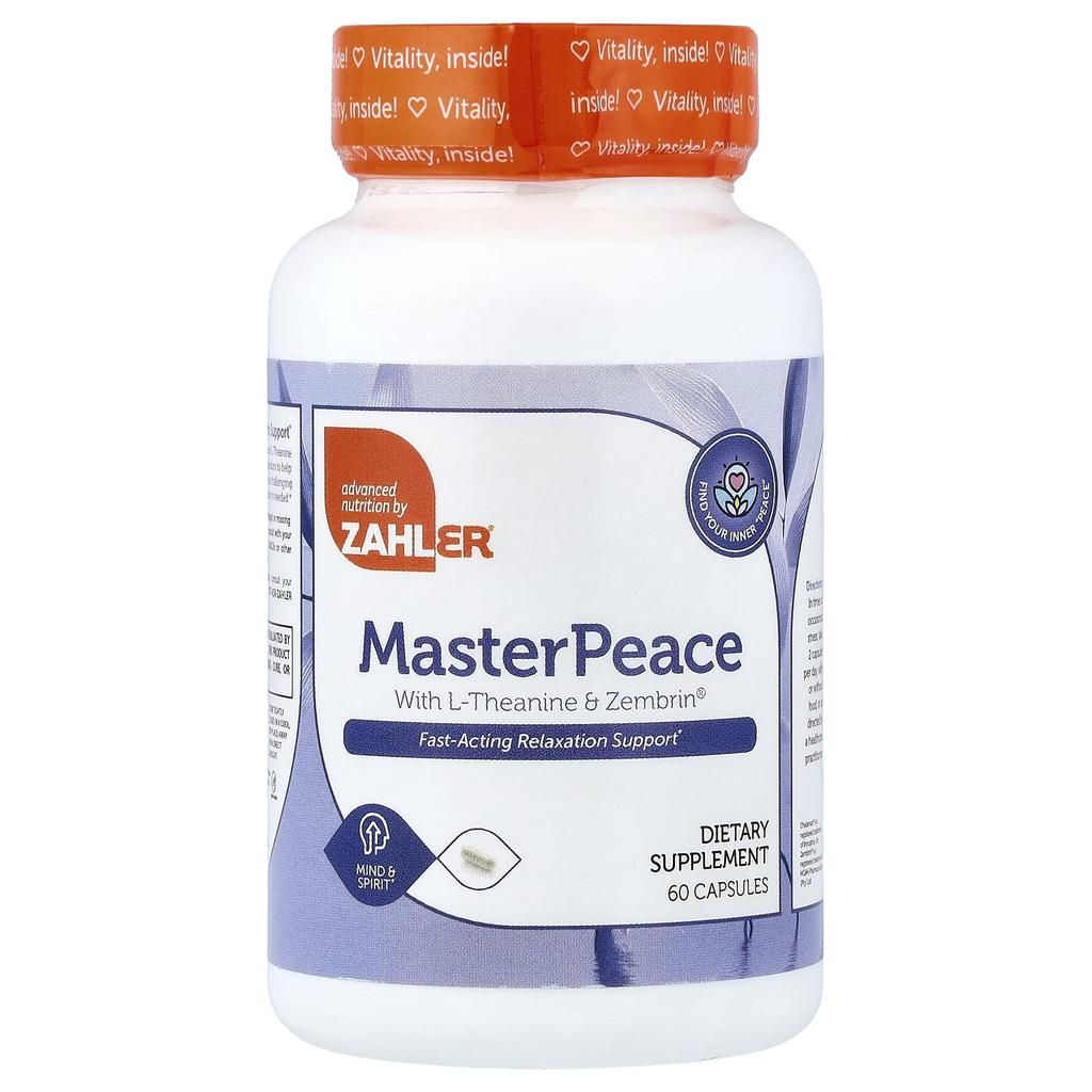 Zahler, MasterPeace, containing L-Theanine and Zembrin®, 60 capsules