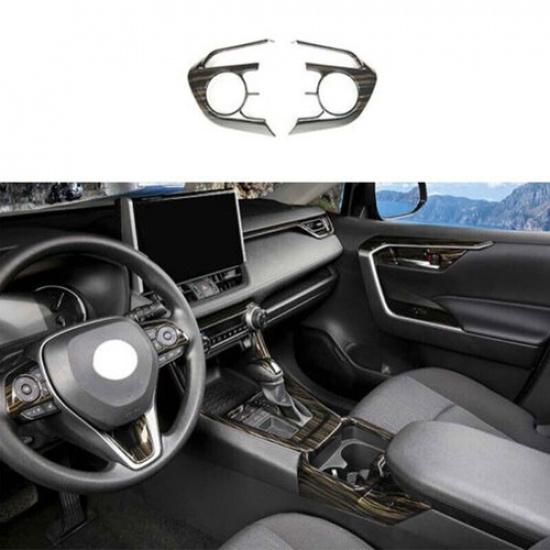 Frame Cover Wheel Button For - Toyota RAV4 Interior Steering Wood Grain