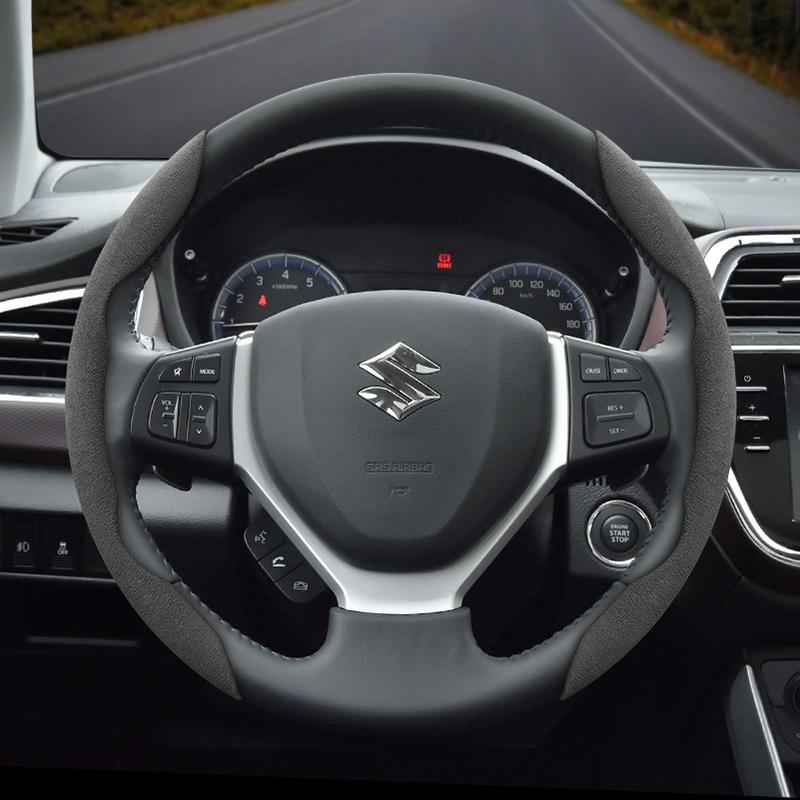 Suitable for Suzuki Anti-Slip Buckle Segmented Suede Steering Wheel Cover Suitable for Swift Sport Sx4 Grand Vitara Ly Jimny Solio Alto
