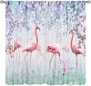 Flamingo Curtains,Tropical Plants Flower Print Window Treatments for Bedroom Living Room Jungle Animal Birds Drapes 2 Panel Set