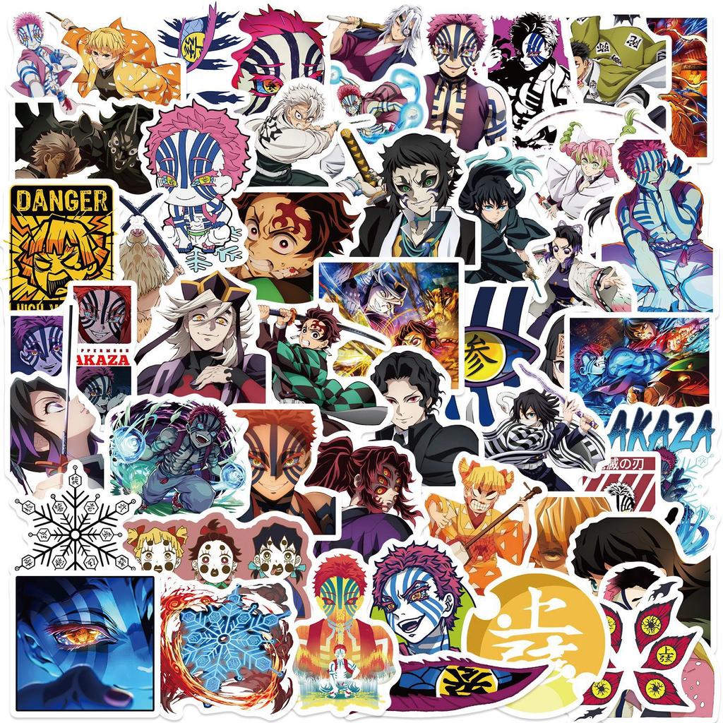 50/100/200/300PCS Anime Demon Slayer: Kimetsu No Yaiba Stickers Phone Laptop Guitar Notebook Suitcase Waterproof Sticker Decals