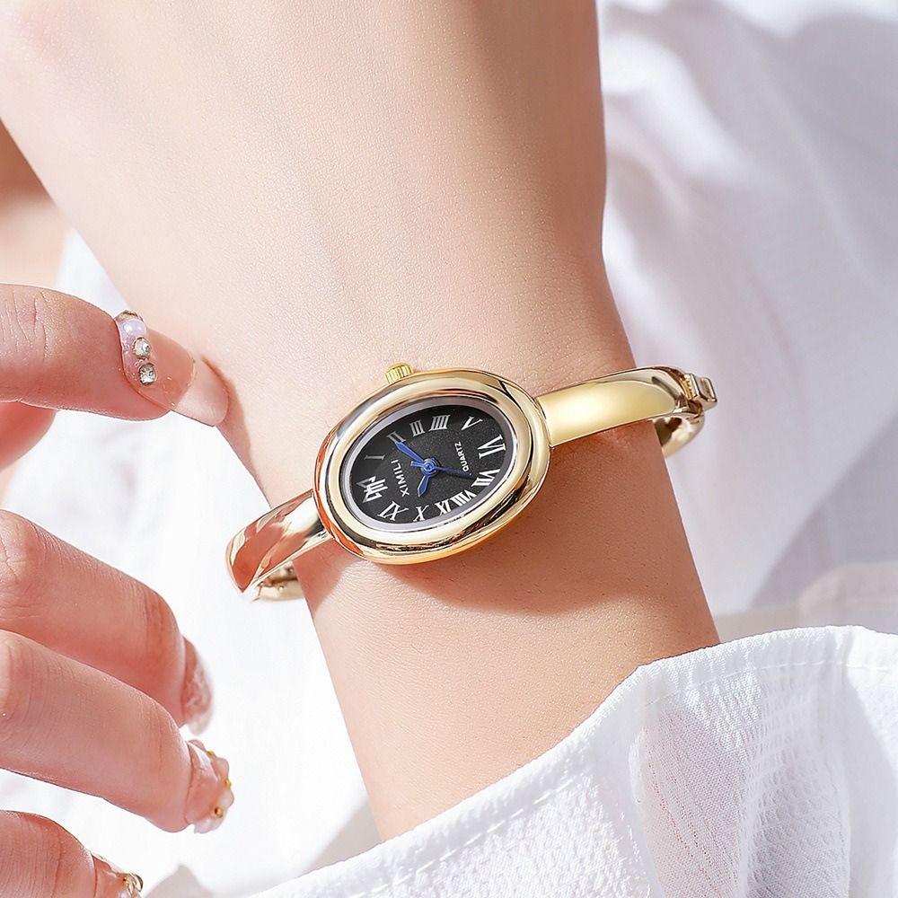 Vintage Oval Dial Bracelet Watch Elegant Hidden Buckle Design Ladies Watch Luxury Gift Wristwatch for Women