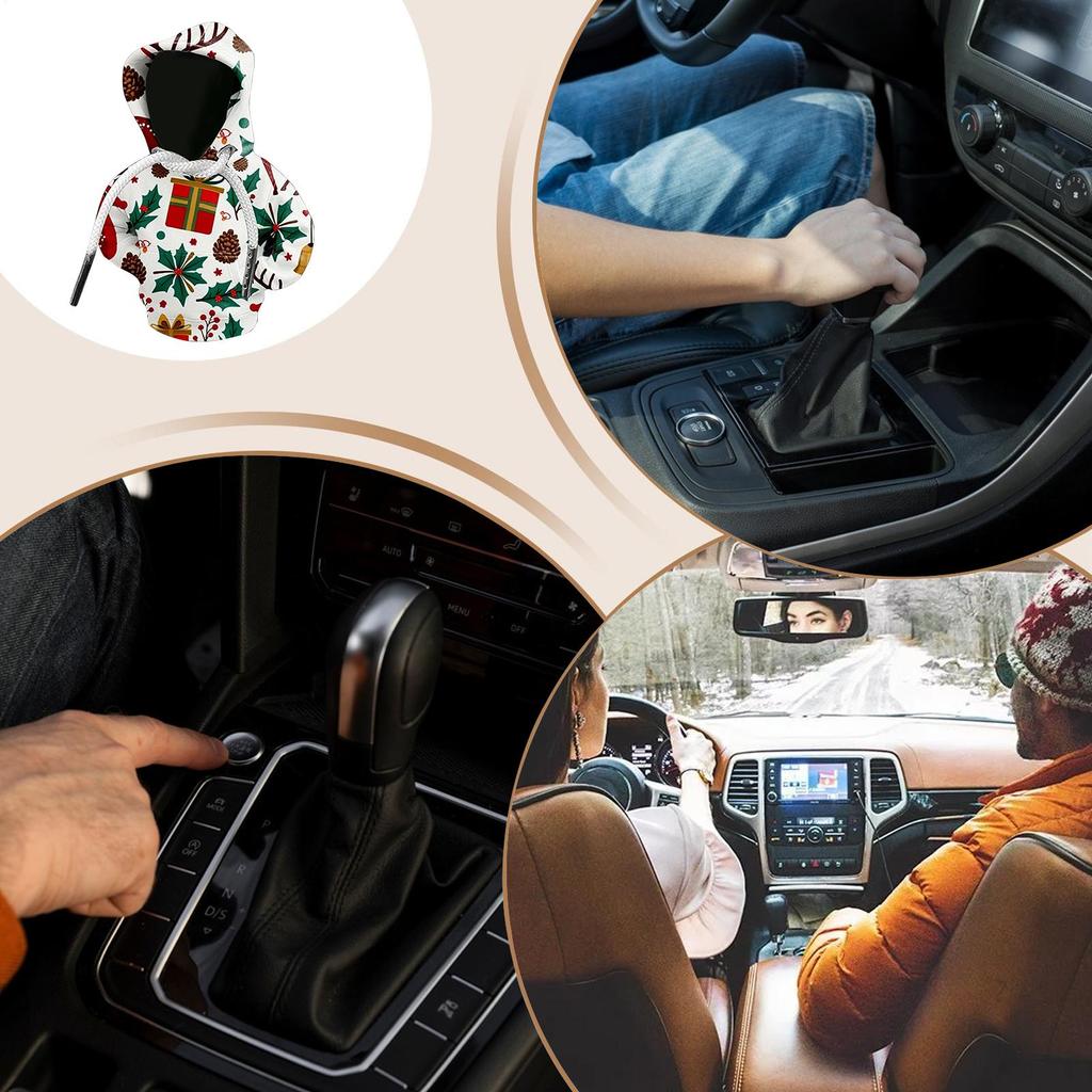 Gear Shift Hoodie Christmas Car Shift Knob Hoodie Cover Funny Protector For Holiday Birthday Travel Driving Winter Road Trips