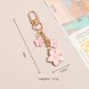 Alloy Cherry Blossom Keychain Enamel Coating Cute Bag Charm Durable Pearl Drop Keyring  For Women