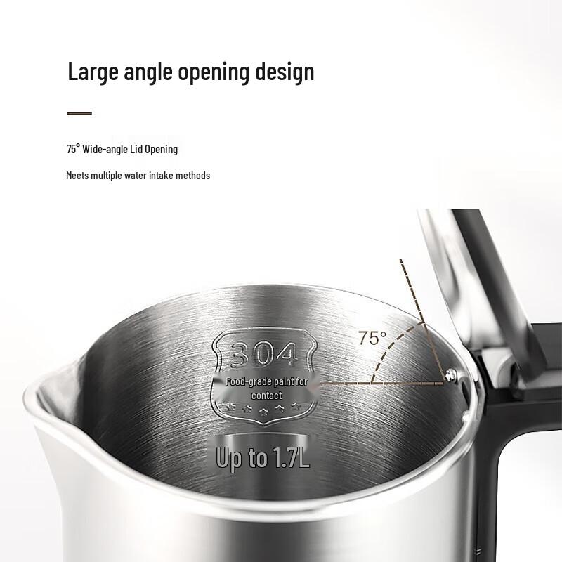 Midea 1.7L Double-Layer Anti-Scald Stainless Steel Electric Kettle CN plug (adapter included)