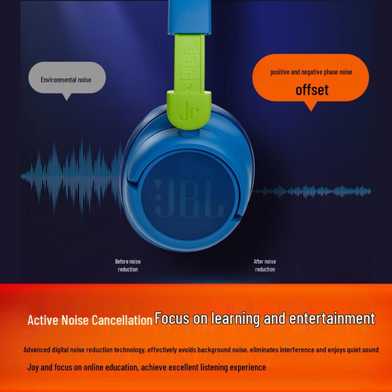 JBL JR460NC Kids Wireless Active Noise-Cancelling Headphones