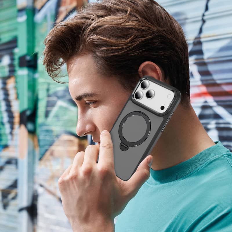 Magnetic Case for iPhone 17/16/15/14/13 Pro Max 12 with 360 Rotatable Ring Stand, Compatible with Magnetic Car Mount, Kickstand