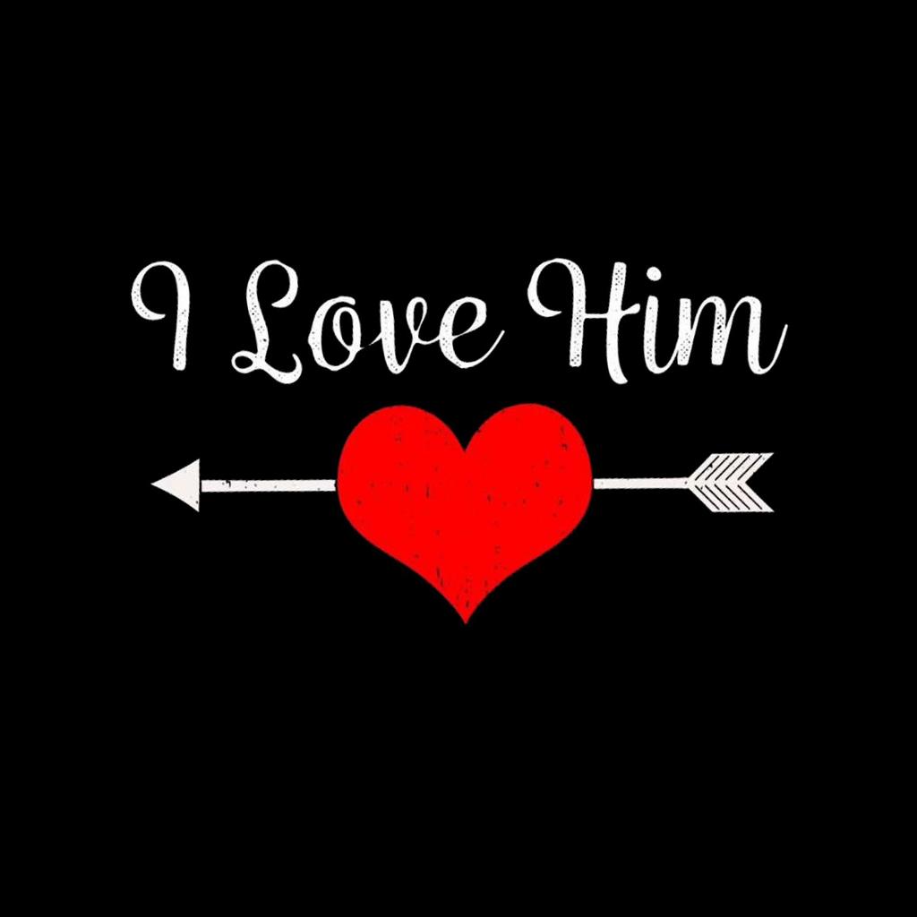 ZIMOXUAN I Love Her I Love Him Couple T Shirts Love T Shirts Valentine's Day T-shirt
